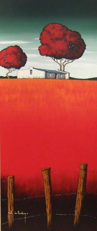 Modern Red.Original Painting by Nicky van Rensburg.1200x500mm!!!