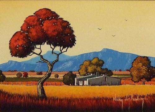 Landscape.Original Painting by Nicky van Rensburg.500x300mm.