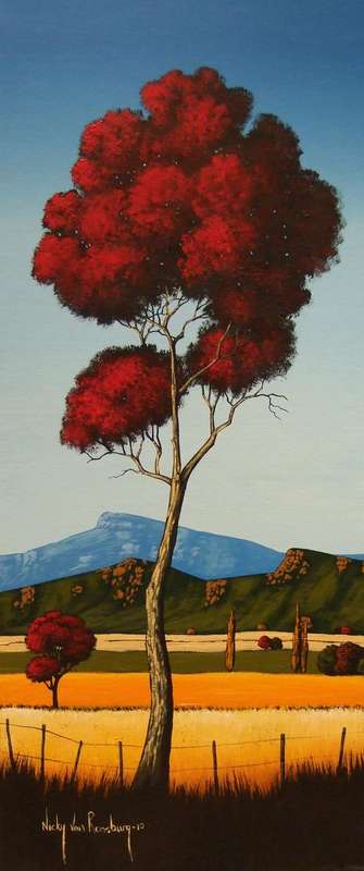 Big Tree.Original Painting by Nicky van Rensburg.970x380mm.