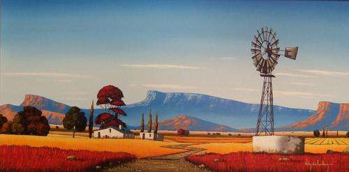 Windmill.Original Painting by Nicky van Rensburg.1200x600mm