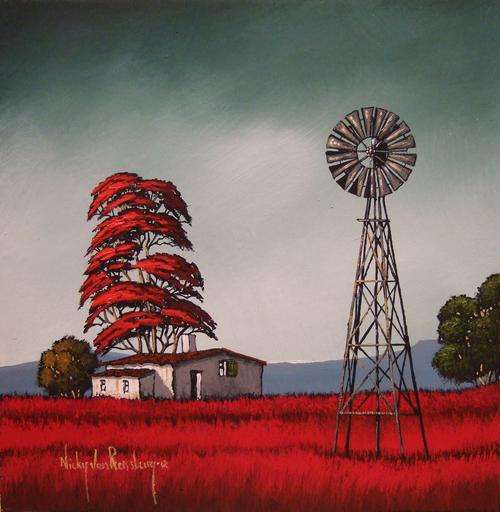 Windmill.Original Painting by Nicky van Rensburg.400x400mm