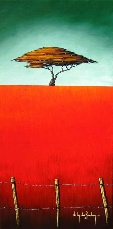 Bushveld Tree!Original Painting by Nicky van Rensburg!760x380mm.