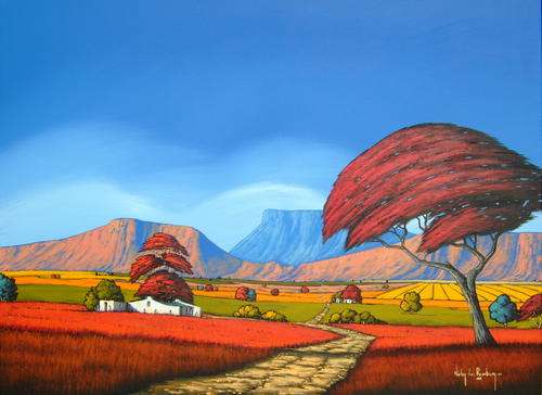 Red Tree.Original Painting by Nicky van Rensburg.BIG Painting1200x900!!