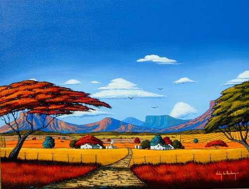 Cloudy day.Original Painting by Nicky van Rensburg.BIG Painting.1200x900!