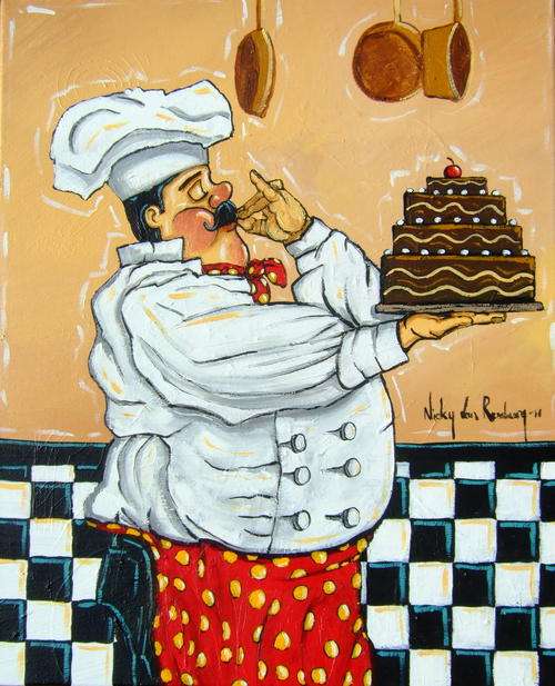 Piece of Cake.Original Painting by Nicky van Rensburg.400x510mm.