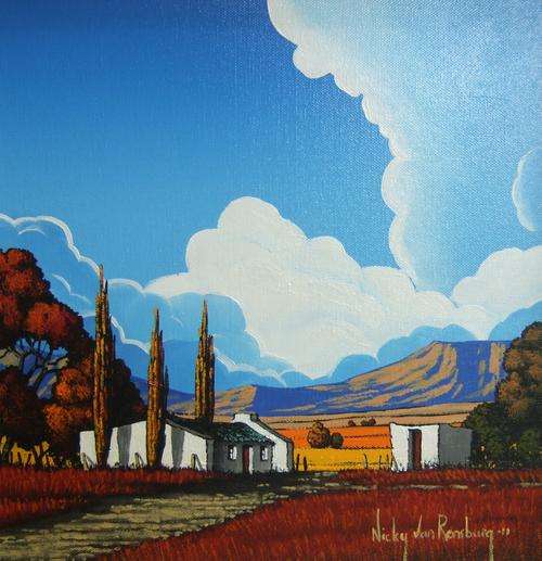 Silver Lining.Original Painting by Nicky van Rensburg.400x400mm.