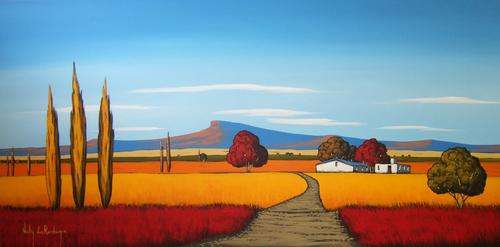Gravel Road.Original Painting by Nicky van Rensburg.1220x600mm
