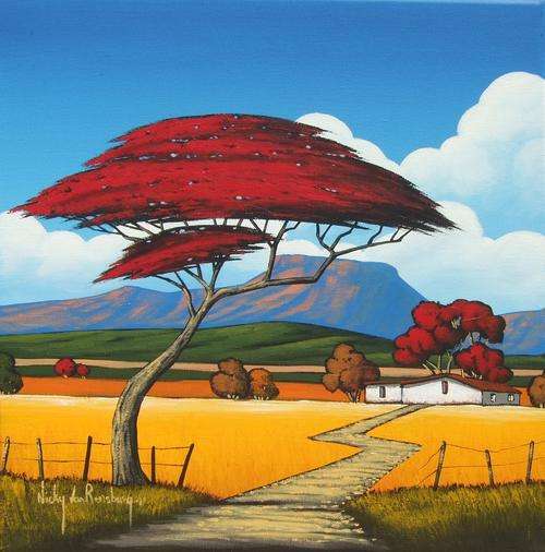 On my way Home.Original Painting by Nicky van Rensburg.460x460mm.