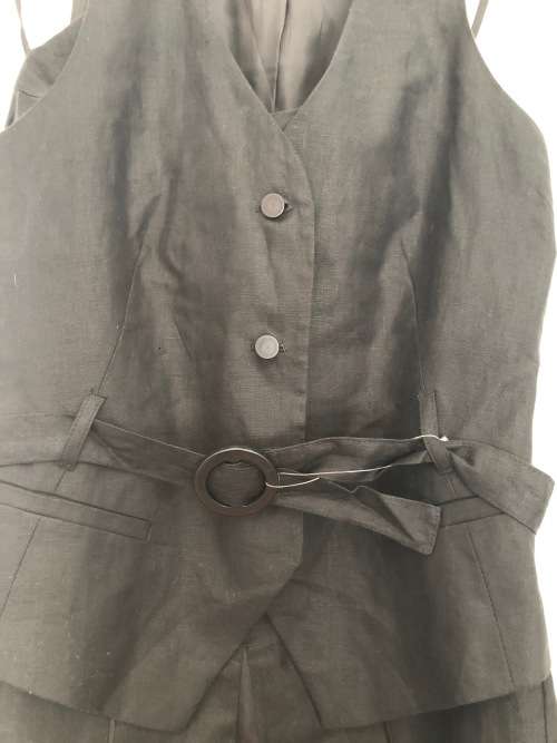 100% Linen Suit size 34 / Black (skirt & waistcoat)