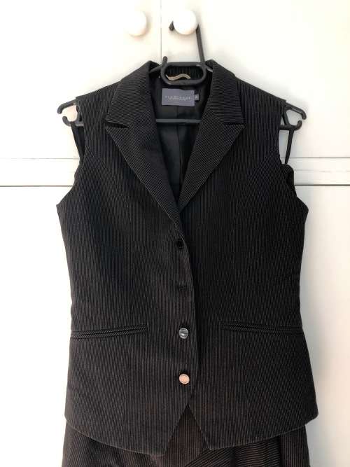 Black Pin Stripe Suit (skirt and waistcoat)