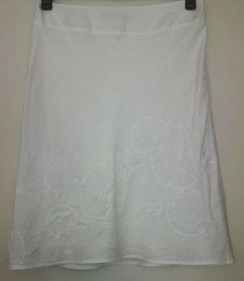 White Linen Skirt by Rocha John Rocha Size 10