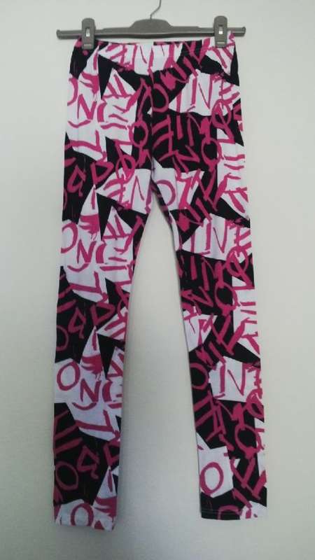 Pink, White and Black leggings Size Medium