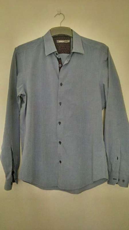 Mens Blue Denim LookLong Sleeve  Shirt By WoolworthsStudio W Size Medium