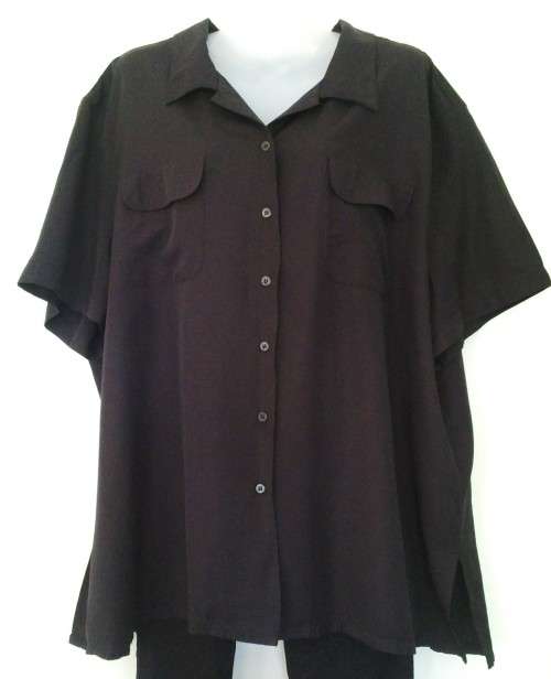 Black Short Sleeve Shirt by Carolina Colours Plus size 26 - 28