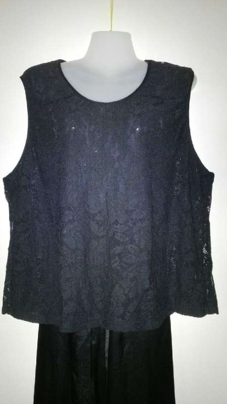 Black Satin & Lace 2 Pyjamas by Cacique from Lane Bryant  Plus size 26-28