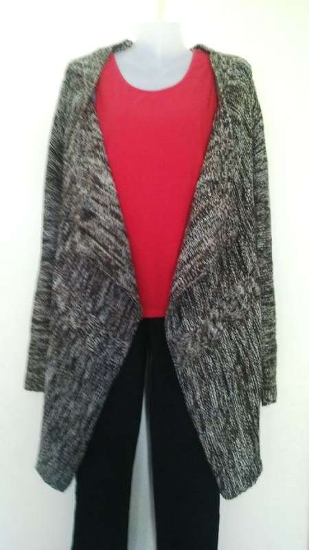 Nice and warm Brown, Black & White Knitted Cardigan / Jacket By Insync Size
