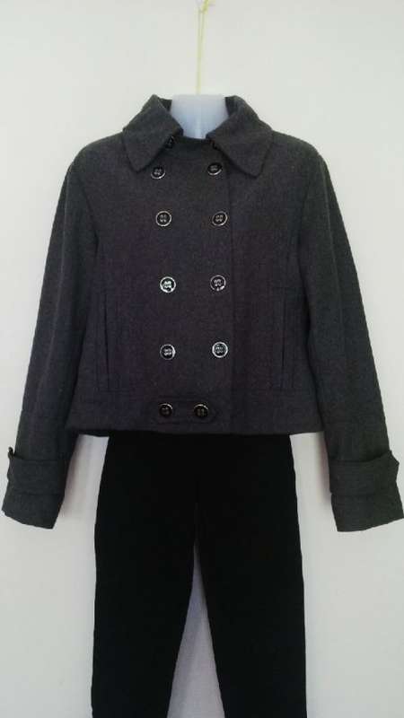 Grey Military Style Double Breasted Jacket by Foschini Size 12