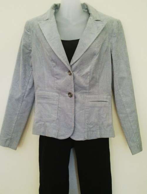 Pale Blue Corduroy Jacket By Truworth Size 36