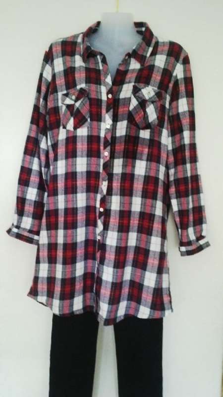 Brushed Cotton Soft Checked Red, White and blue Shirt Size 12 - 14