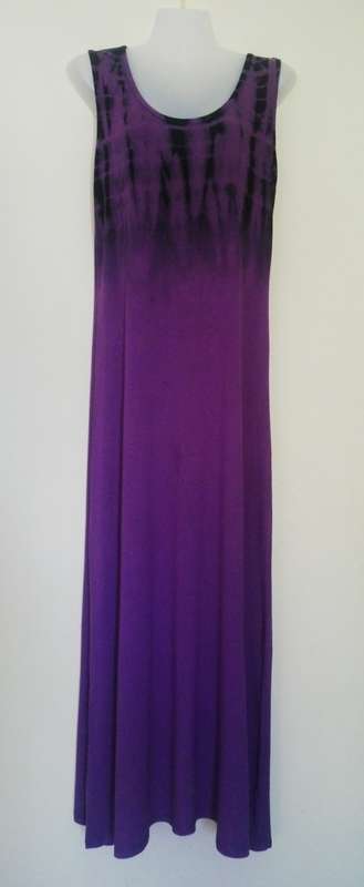 Purple Tie Dye Full Length T shirt Dress by Freedom Size Large