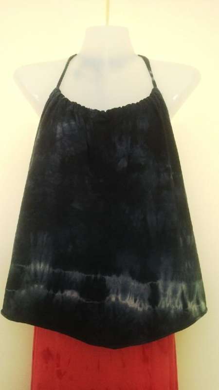 Blue Tie Dye Halter Neck Top By Freedom Size medium