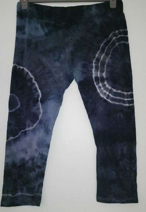 Dark Blue Tie Dye Flared Leggings by Freedom Size Medium