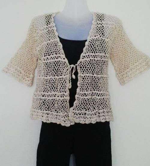 Cream Crochet Jacket Size Medium