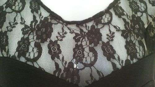 Black Top with Lace detail by News Size 10