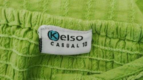 WomensLime Green Cotton Camisole top by Kelso Size 10 natural Boho style