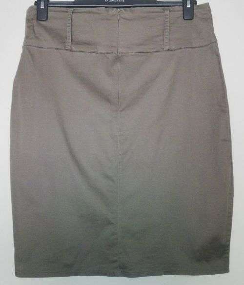 Beige Pencil Skirt with ruffle detail n front Size XL