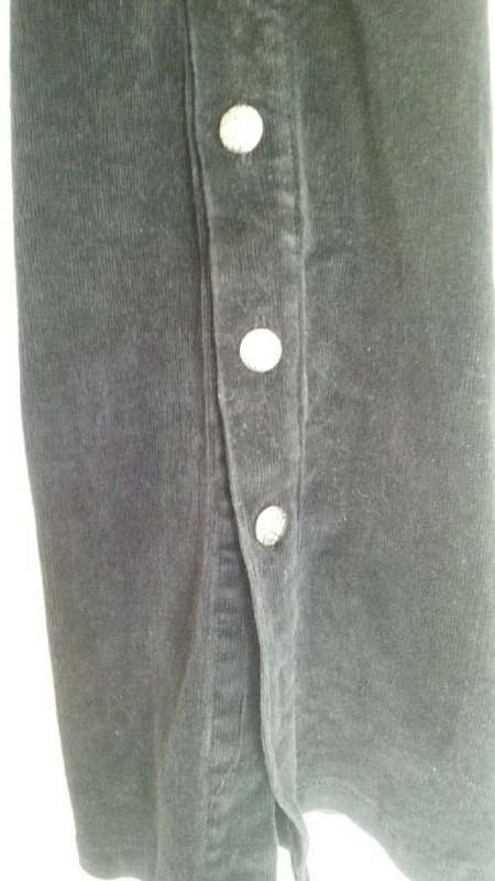 Black Couduroy Flared Jeans with buttons on side of flares Size