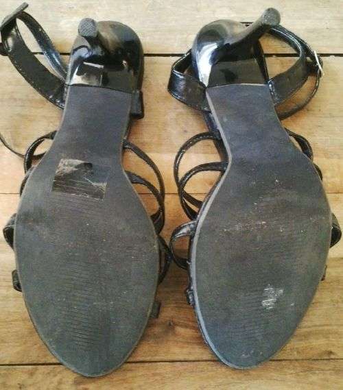 Black Strappy Sandals by Legend Size 6