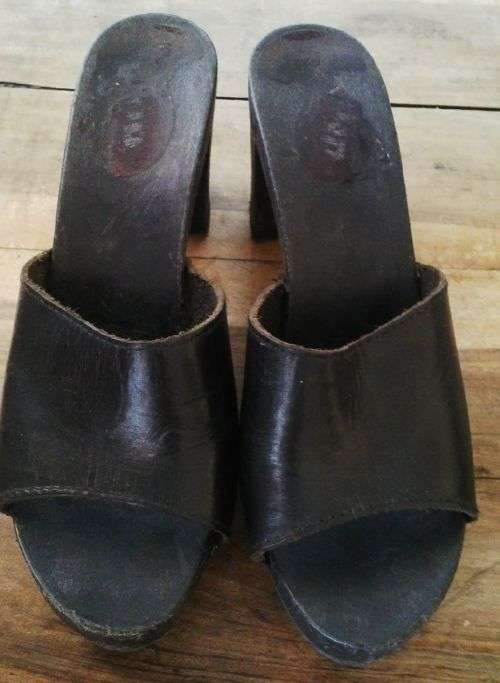 Black Cloggs with Heel Size 8