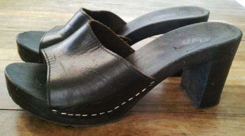 Black Cloggs with Heel Size 8