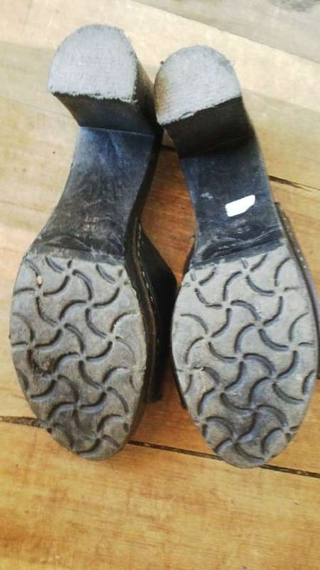 Black Cloggs with Heel Size 8