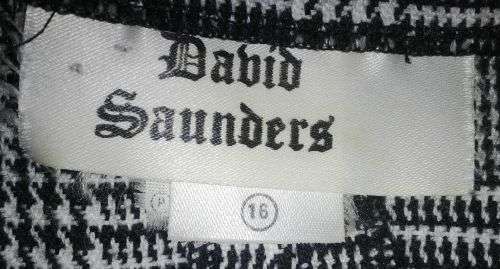 Black and White Light weight Tweed Jacket by David Saunders Size 16