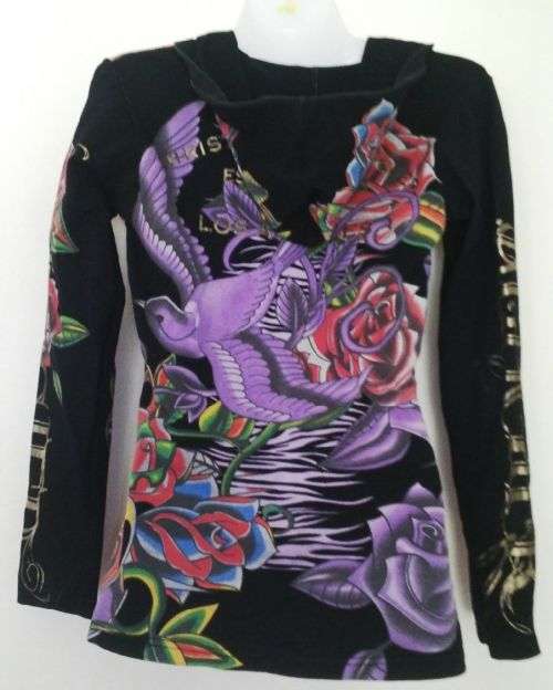 Gorgeous Colourful Hoodie by Christian Audigier Size medium