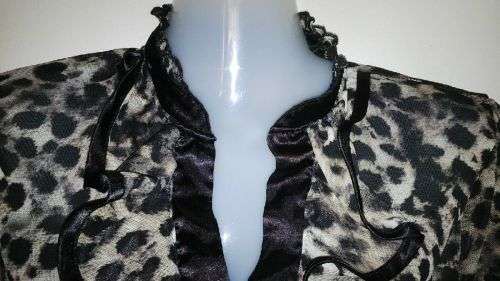 Leopard Print Top With Satin Trim Size Medium
