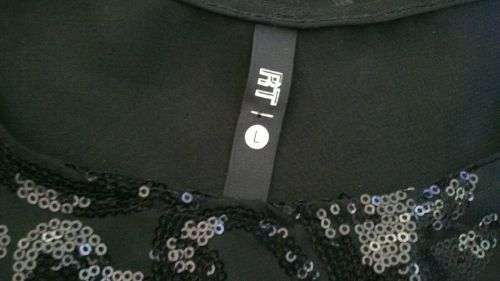 Sparkling Black Evening top with Sequined Front  Size Large Evening Wear, Party, Celebration