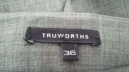 Green Fine Tweed Trousers by Truworths  Size 36