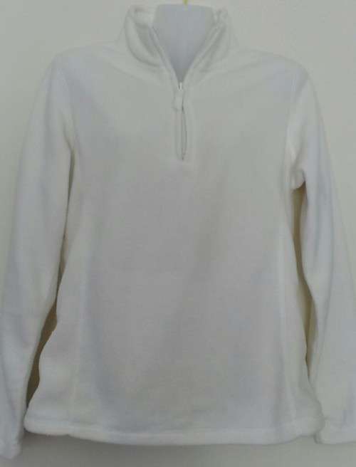 White Half Zip Fleeece by Real Clothing Size Medium