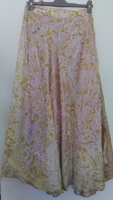 Gold/ yellow  Silky Wraparound Long skirt