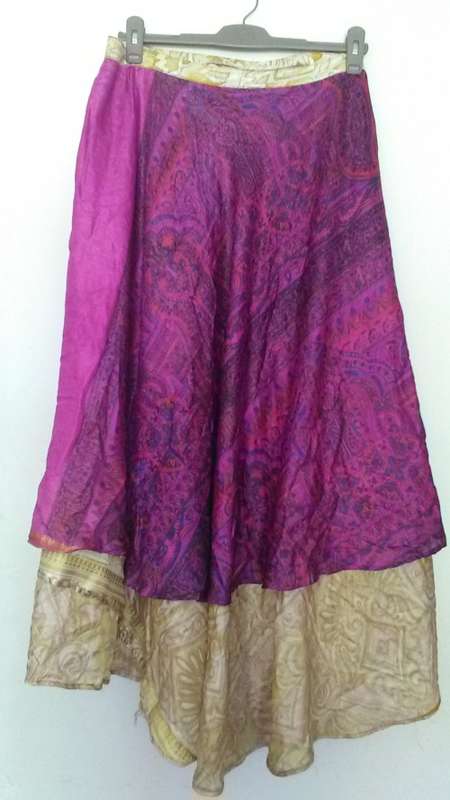 Gold/ yellow  Silky Wraparound Long skirt