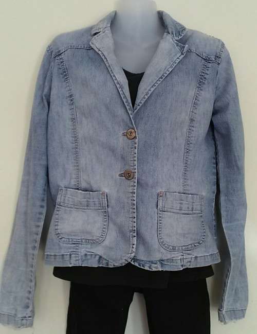 Bleached abd Distressed Denim Jacket Size 12