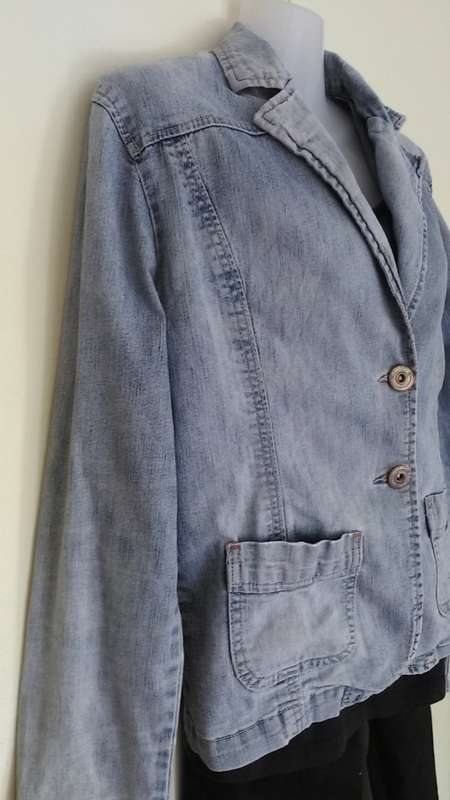 Bleached abd Distressed Denim Jacket Size 12