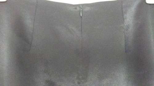 Sexy Black Satin Ankle Length Pencil skirt with side split Size 34
