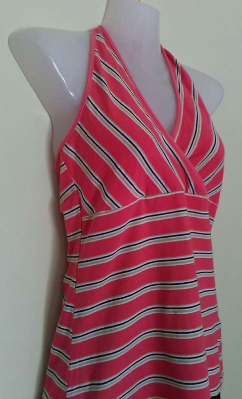 Pink Striped Halter Neck Top By Candy Rocket Size Medium