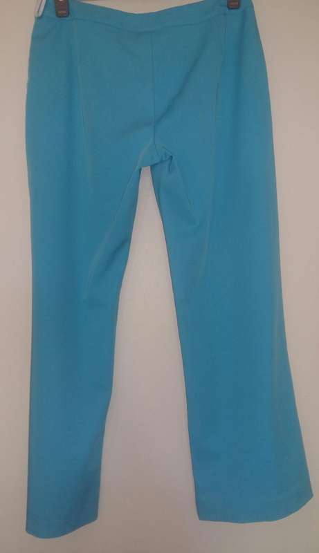 Turquoise Polyester Flared Pants Size 36