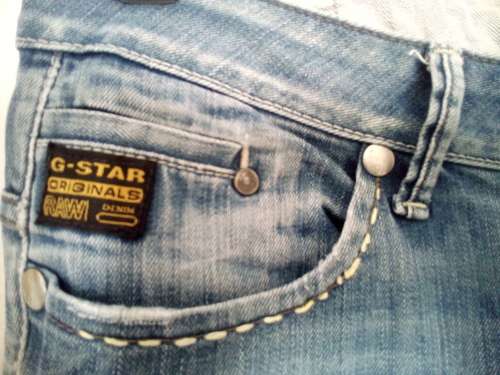 Faded, Distressed Jeans By G Star Size 31