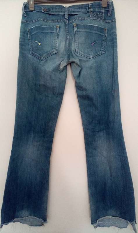 Faded, Distressed Jeans By G Star Size 31